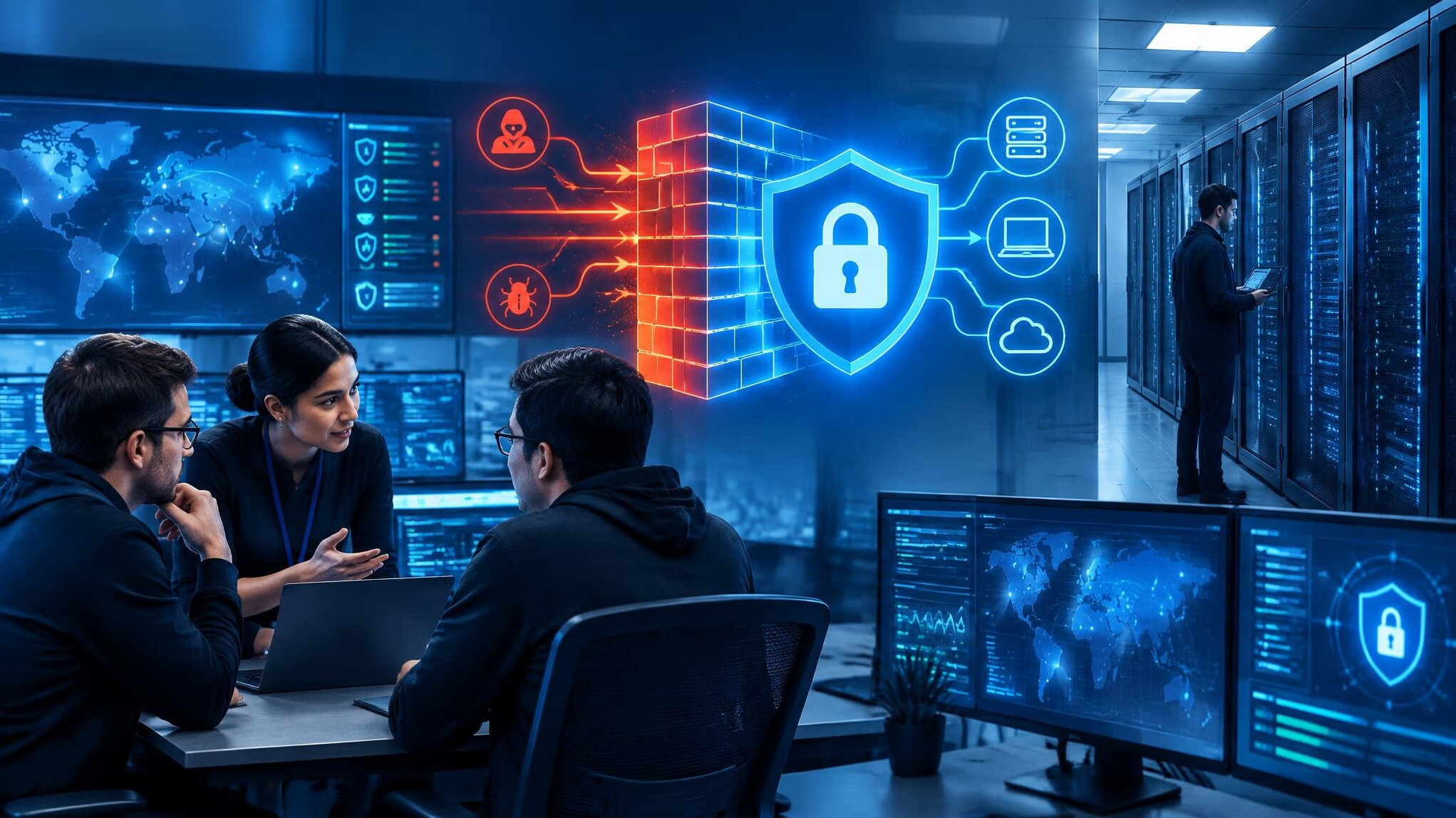 data security firewall illustration