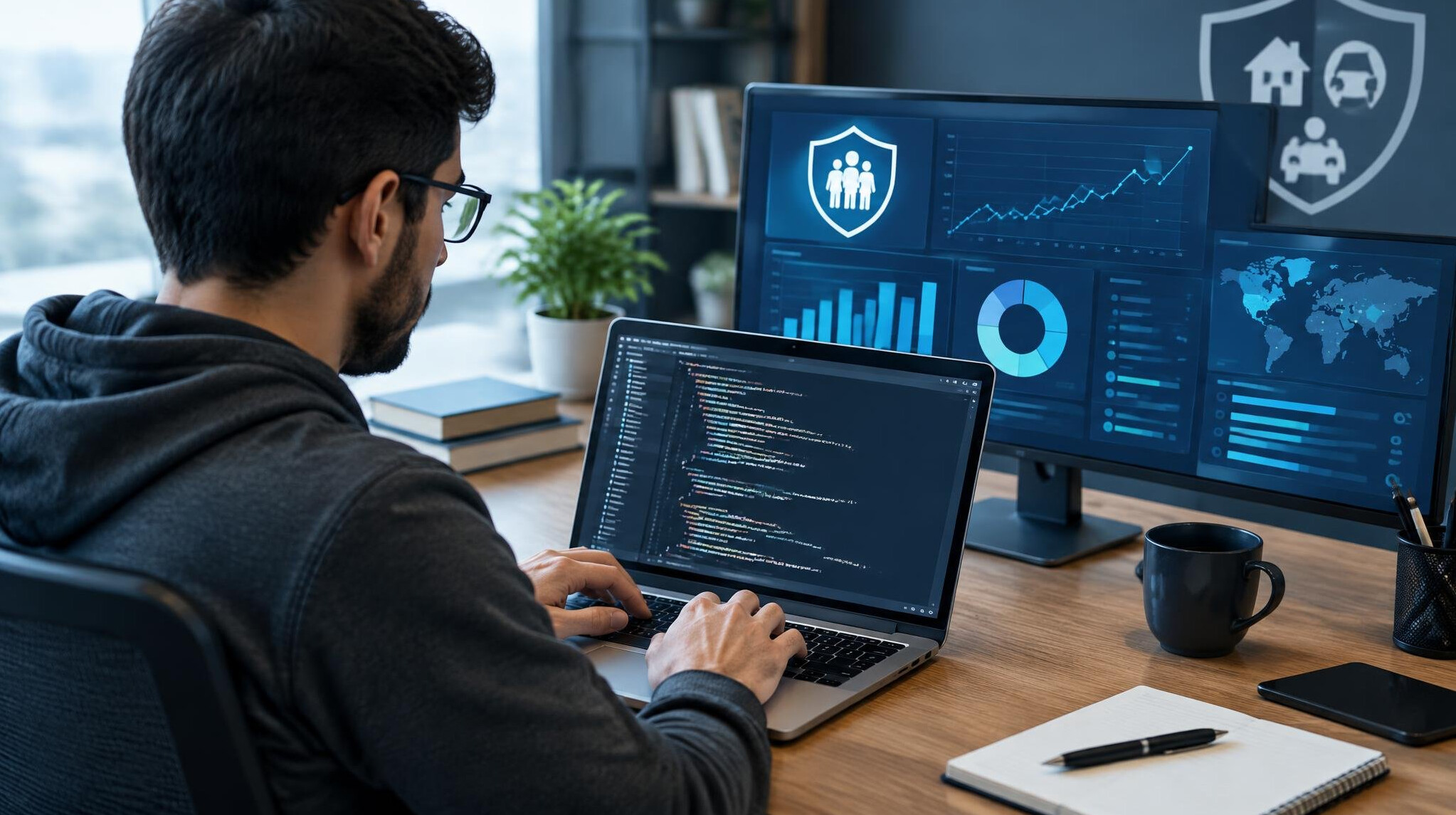 programmer writing insurance code